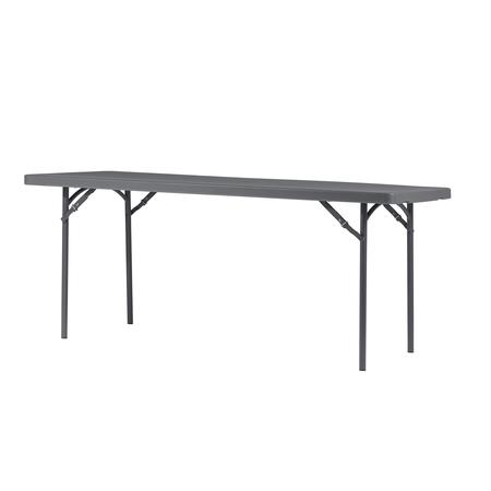 ZOWN Folding Table, Resin, Commercial, 72" x 30", Grey Color 60526SGY1E